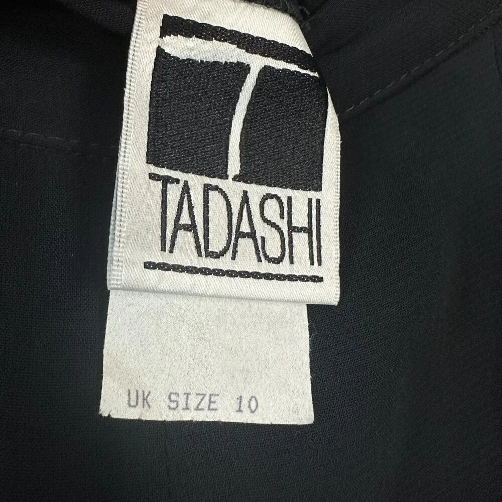 Tadashi Women's Black Palazzo Pants Wide Leg Evening Flowy Sheer Size 8